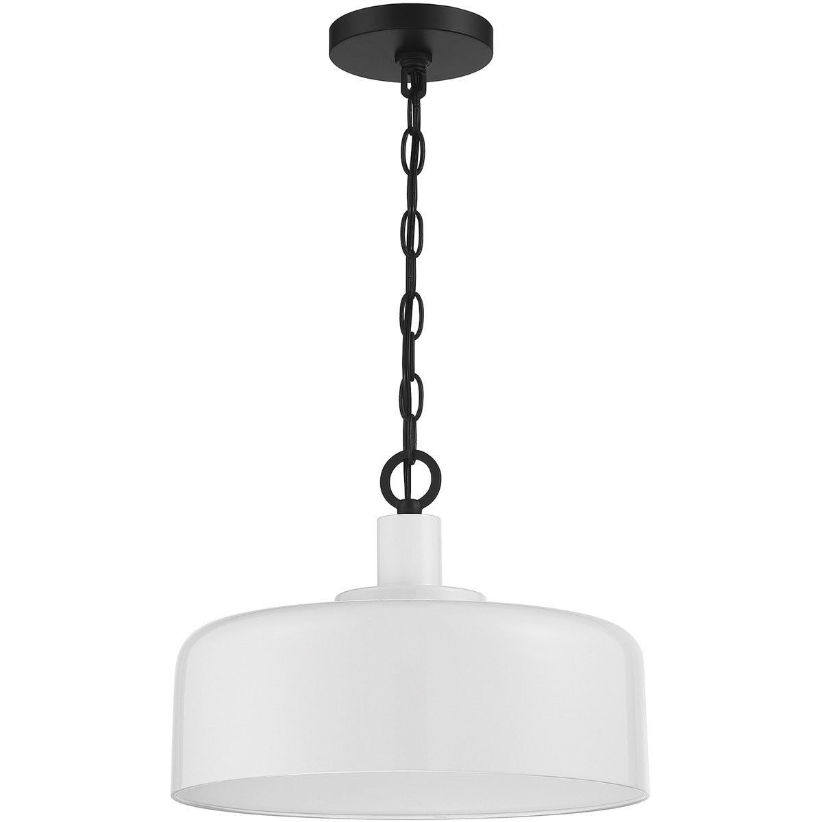 Meridian Lite Trends 1-Light Pendant in White with Black M70103WHBK