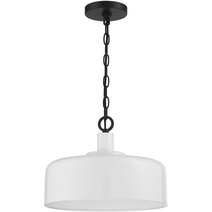 Meridian Lite Trends 1-Light Pendant in White with Black M70103WHBK