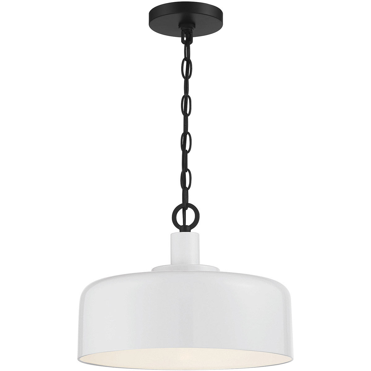 Meridian 1-Light Pendant in White with Black M70103WHBK