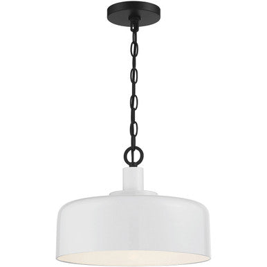 Meridian Lite Trends 1-Light Pendant in White with Black M70103WHBK