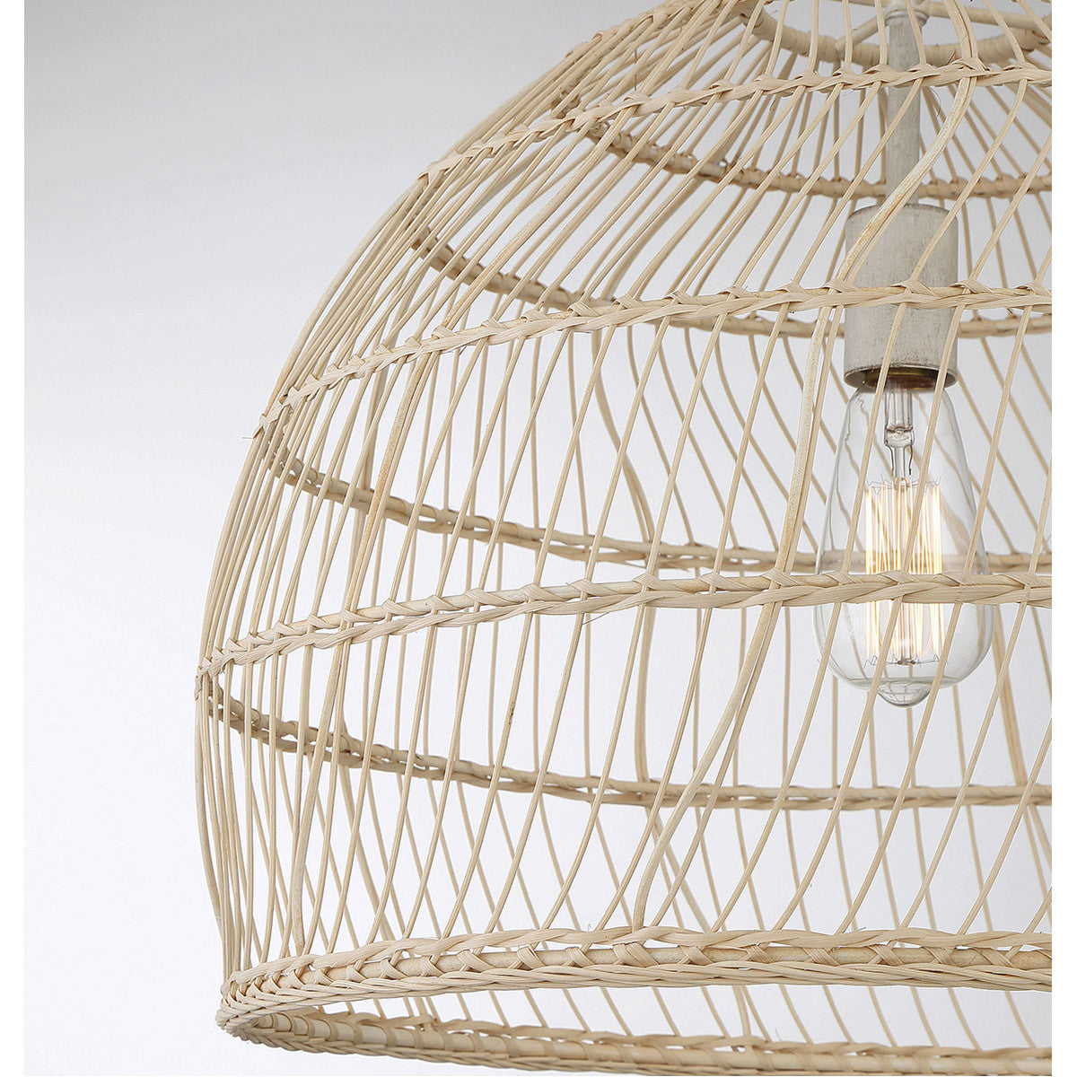 Meridian Lite Trends 1-Light Pendant in Natural Rattan with A Matching Socket M70106NR