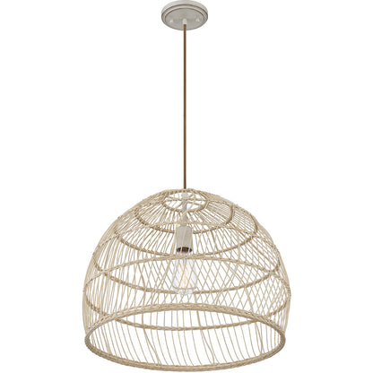 Meridian Lite Trends 1-Light Pendant in Natural Rattan with A Matching Socket M70106NR