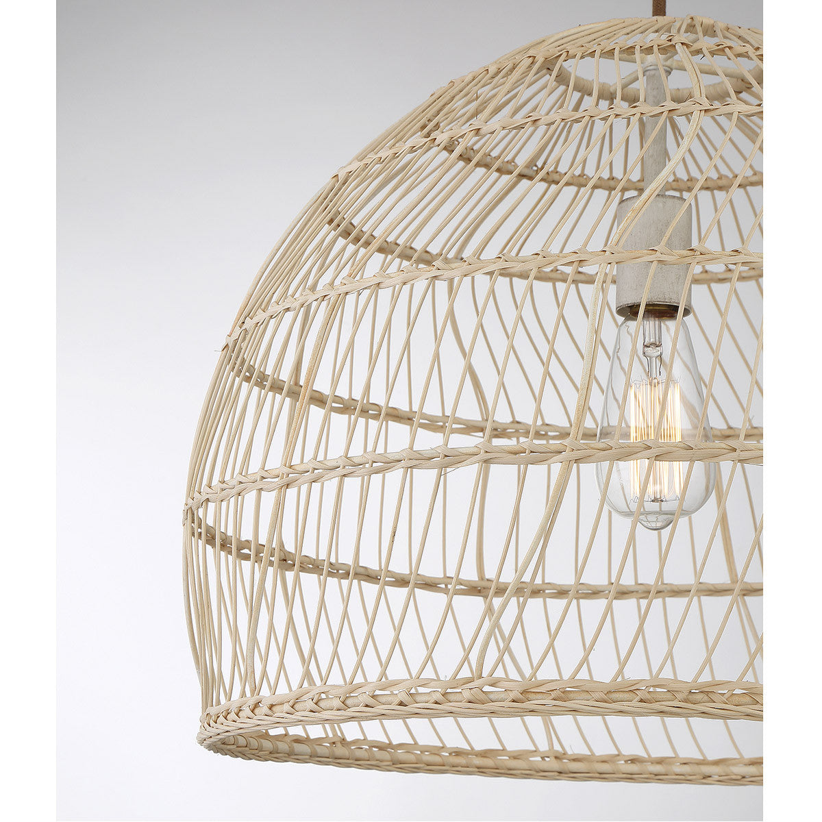 Meridian Lite Trends 1-Light Pendant in Natural Rattan with A Matching Socket M70106NR