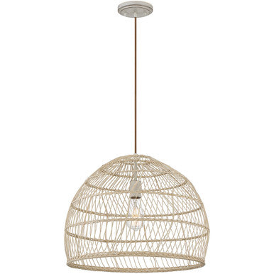 Meridian Lite Trends 1-Light Pendant in Natural Rattan with A Matching Socket M70106NR