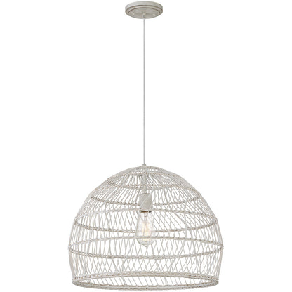 Meridian 1-Light Pendant in White Rattan with A White Socket  M70106WR