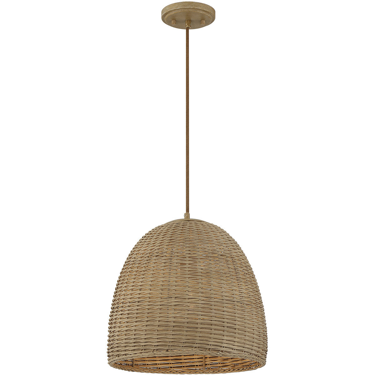 Meridian Lite Trends 1-Light Pendant in Natural Wicker M70107NWIC