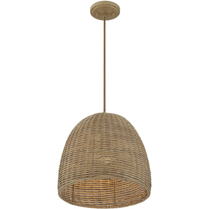 Meridian Lite Trends 1-Light Pendant in Natural Wicker M70107NWIC