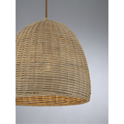 Meridian Lite Trends 1-Light Pendant in Natural Wicker M70107NWIC