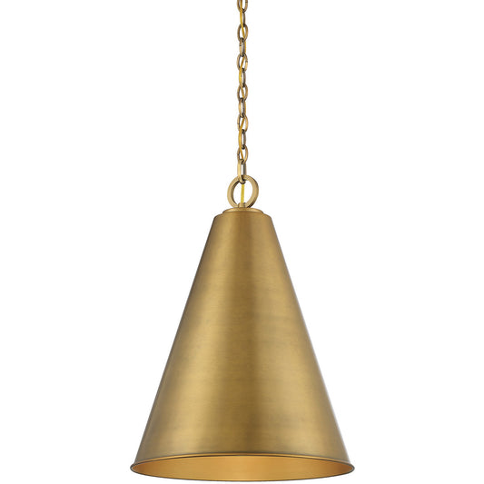 Meridian 1-Light Pendant in Natural Brass M70112NB