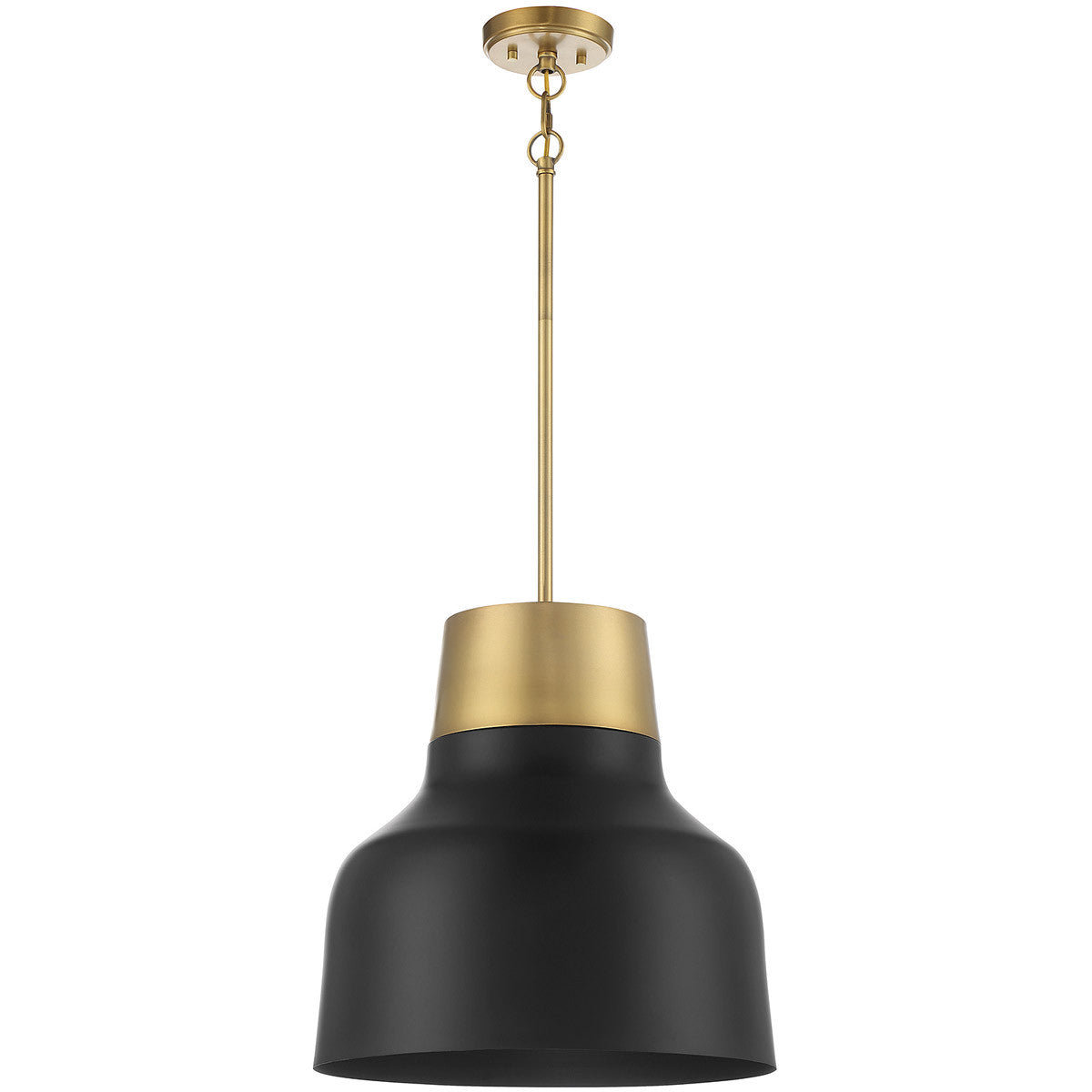 Meridian Lite Trends 1-Light Pendant in Matte Black with Natural Brass M70115MBKNB