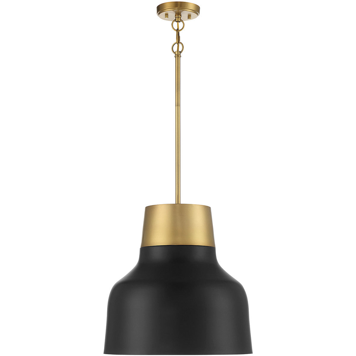 Meridian Lite Trends 1-Light Pendant in Matte Black with Natural Brass M70115MBKNB