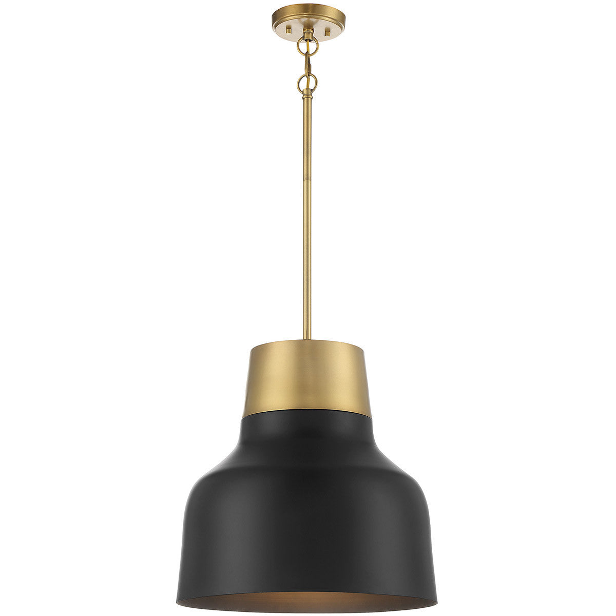 Meridian 1-Light Pendant in Matte Black with Natural Brass M70115MBKNB