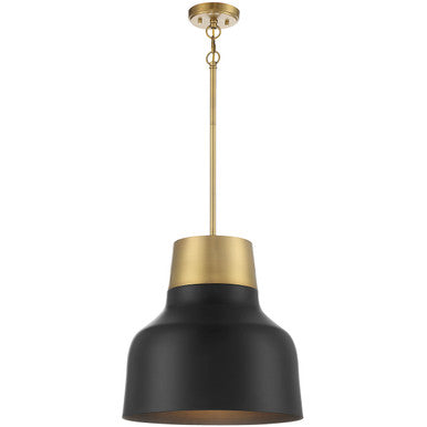 Meridian Lite Trends 1-Light Pendant in Matte Black with Natural Brass M70115MBKNB