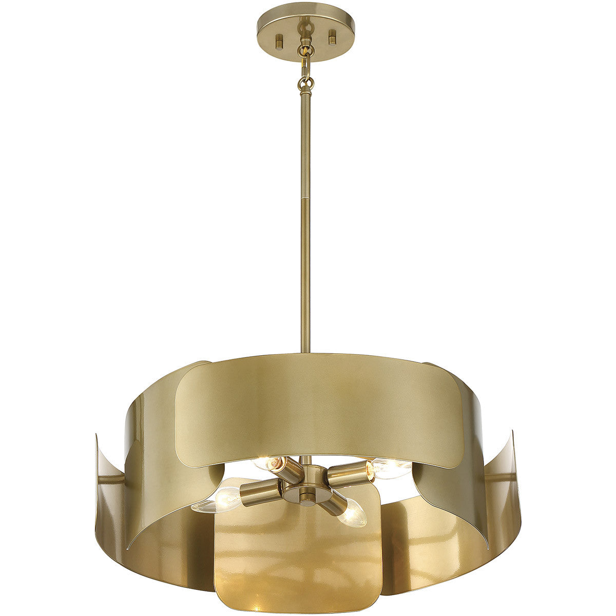 Meridian Lite Trends 4-Light Pendant in Burnished Brass M70117BB