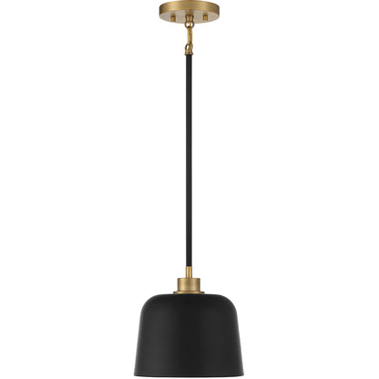 Meridian Lite Trends 1-Light Pendant in Matte Black with Natural Brass M70118MBKNB