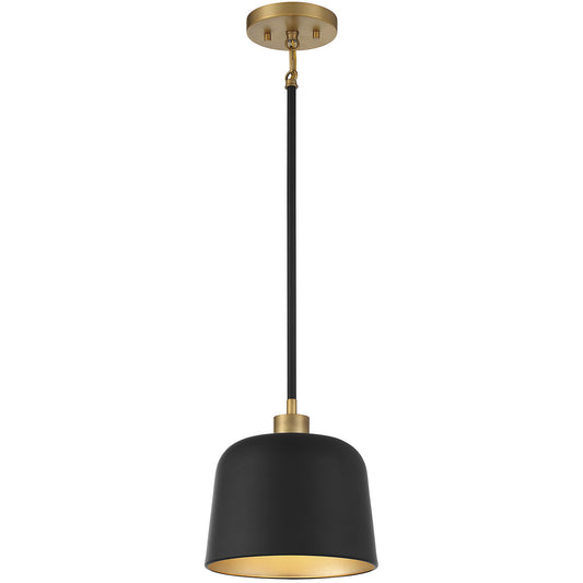 Meridian 1-Light Pendant in Matte Black with Natural Brass M70118MBKNB