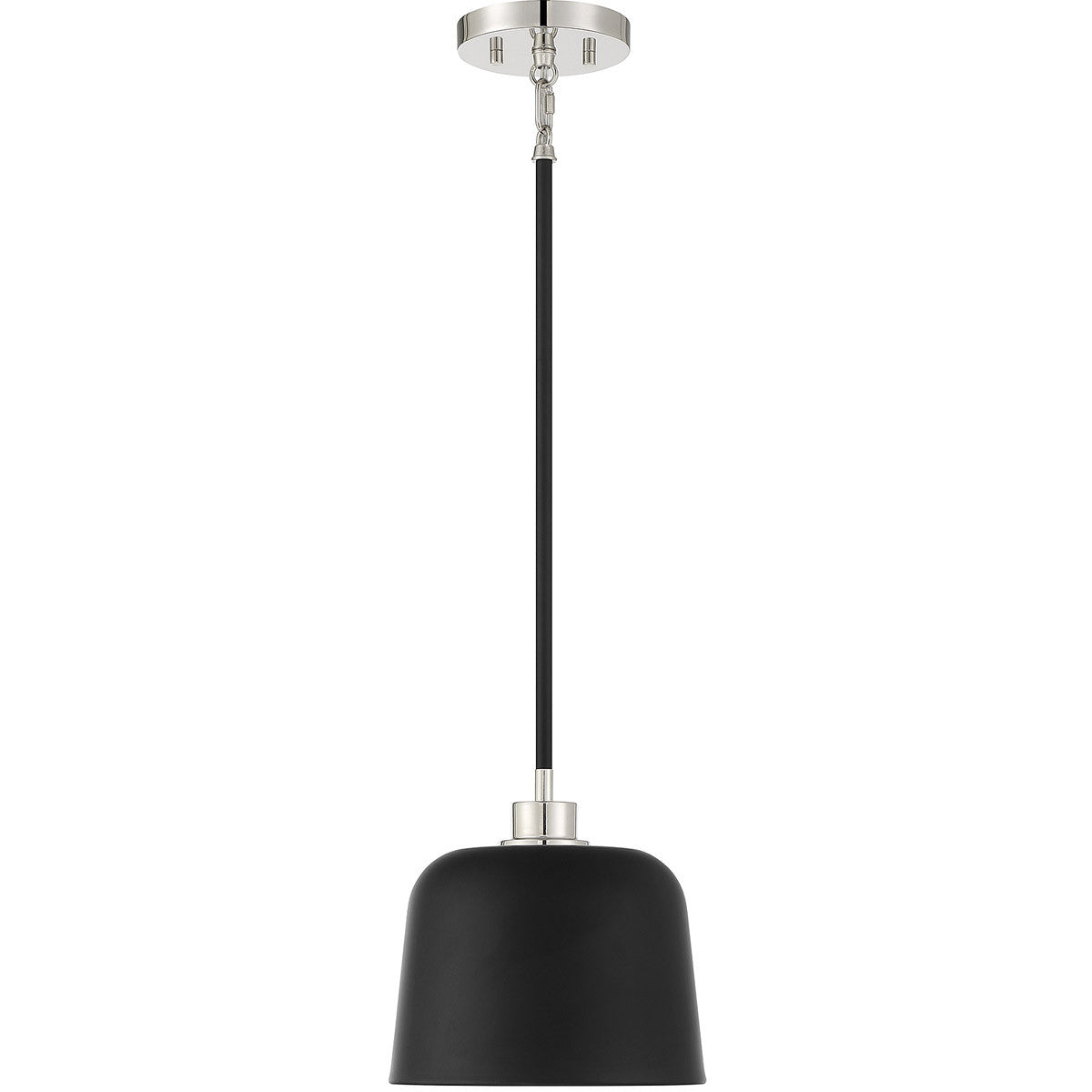 Meridian Lite Trends 1-Light Pendant in Matte Black with Polished Nickel M70118MBKPN