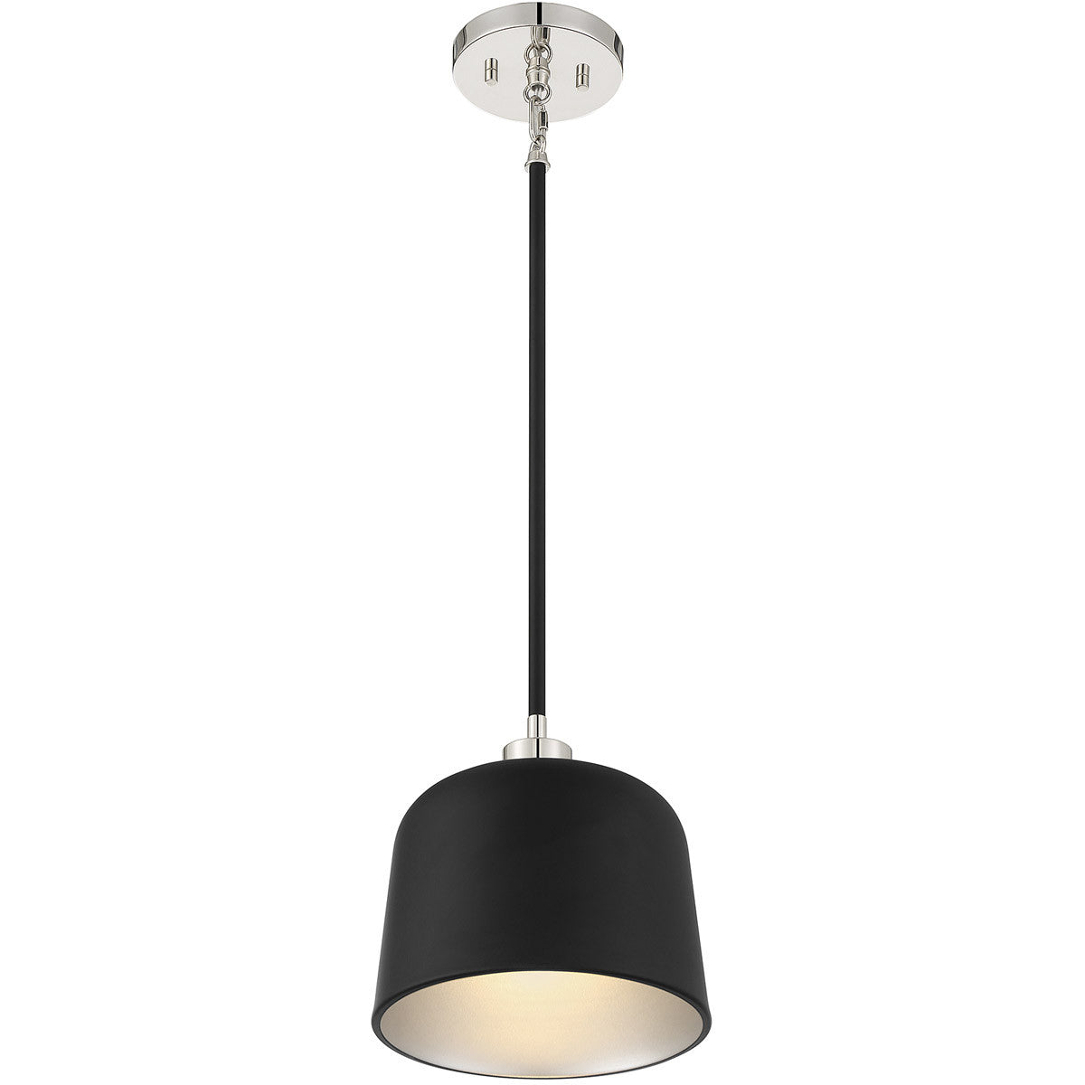 Meridian Lite Trends 1-Light Pendant in Matte Black with Polished Nickel M70118MBKPN