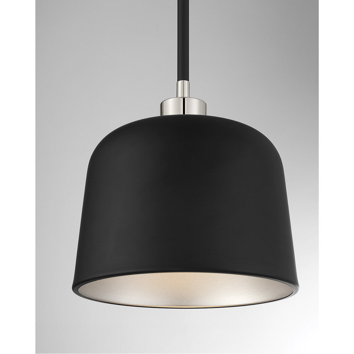 Meridian Lite Trends 1-Light Pendant in Matte Black with Polished Nickel M70118MBKPN