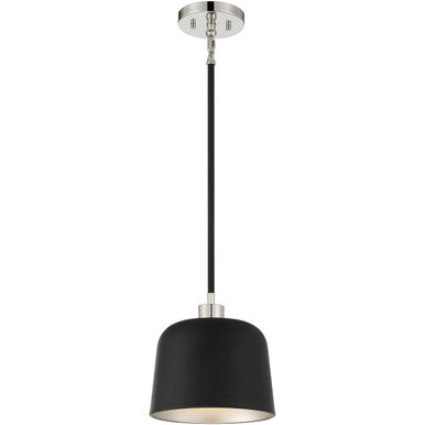 Meridian Lite Trends 1-Light Pendant in Matte Black with Polished Nickel M70118MBKPN