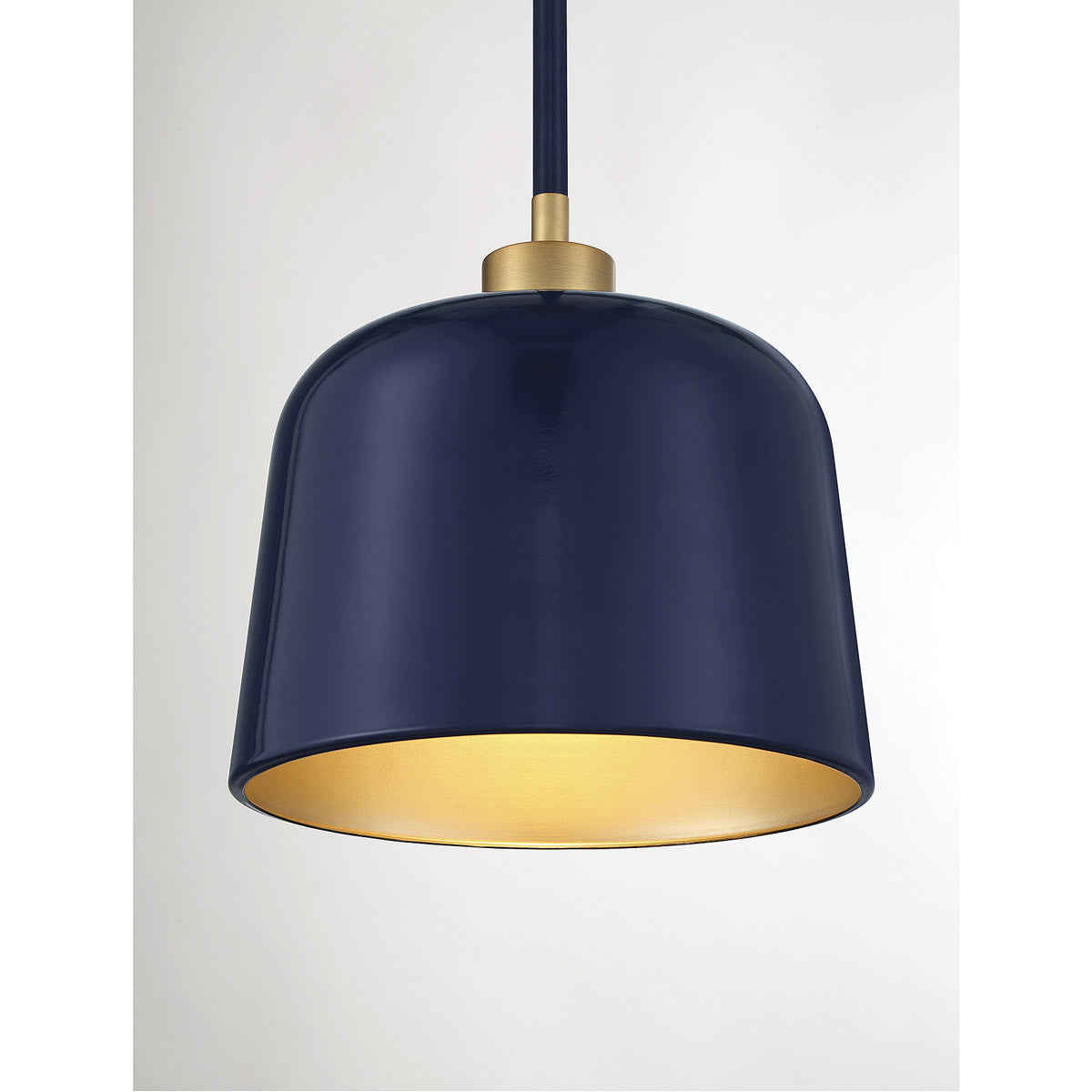 Meridian Lite Trends 1-Light Pendant in Navy Blue with Natural Brass M70118NBLNB