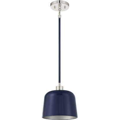 Meridian Lite Trends 1-Light Pendant in Navy Blue with Polished Nickel M70118NBLPN