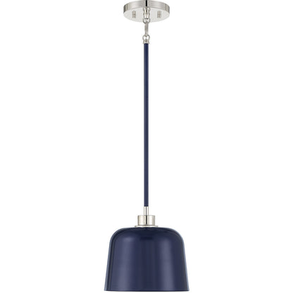 Meridian Lite Trends 1-Light Pendant in Navy Blue with Polished Nickel M70118NBLPN