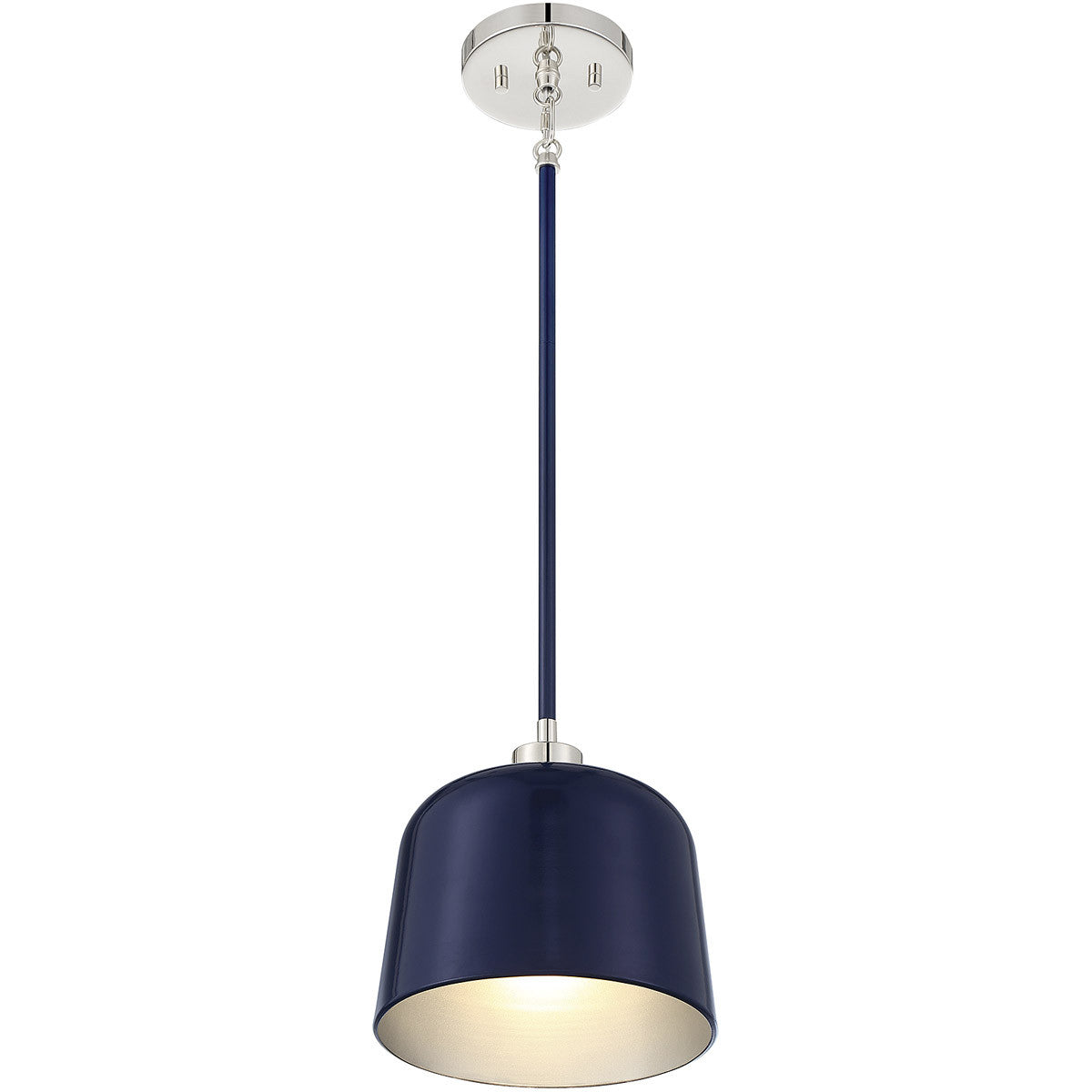 Meridian Lite Trends 1-Light Pendant in Navy Blue with Polished Nickel M70118NBLPN