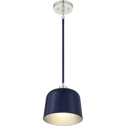 Meridian Lite Trends 1-Light Pendant in Navy Blue with Polished Nickel M70118NBLPN