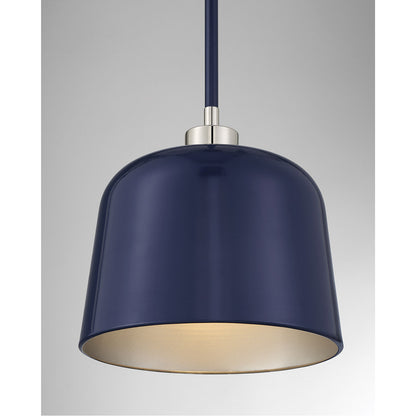 Meridian Lite Trends 1-Light Pendant in Navy Blue with Polished Nickel M70118NBLPN