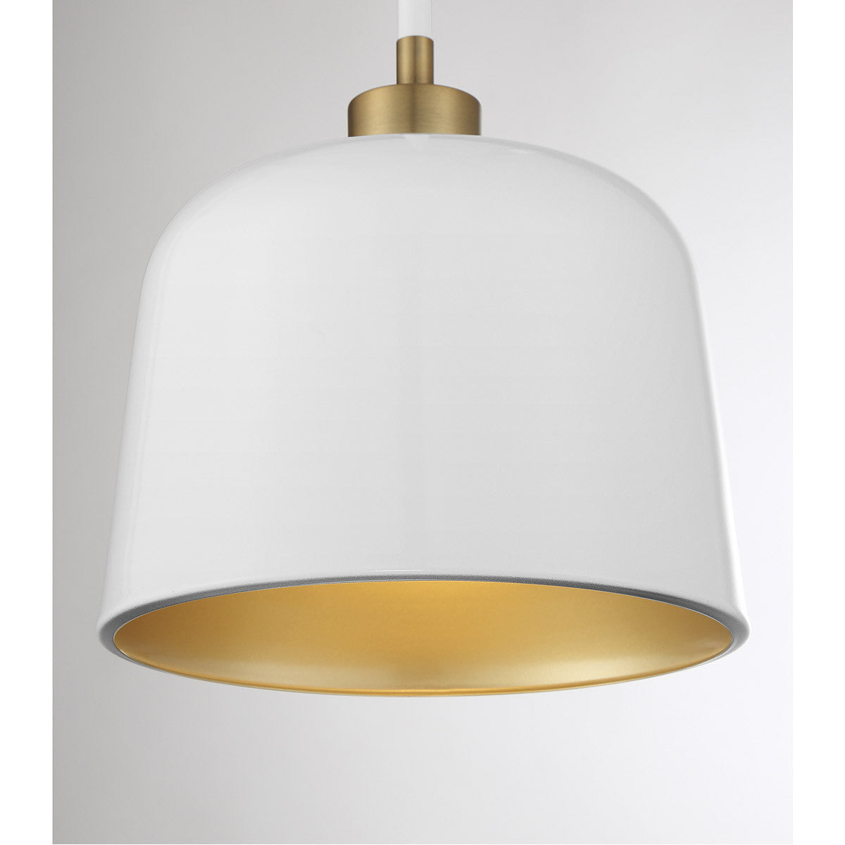 Meridian Lite Trends 1-Light Pendant in White with Natural Brass M70118WHNB