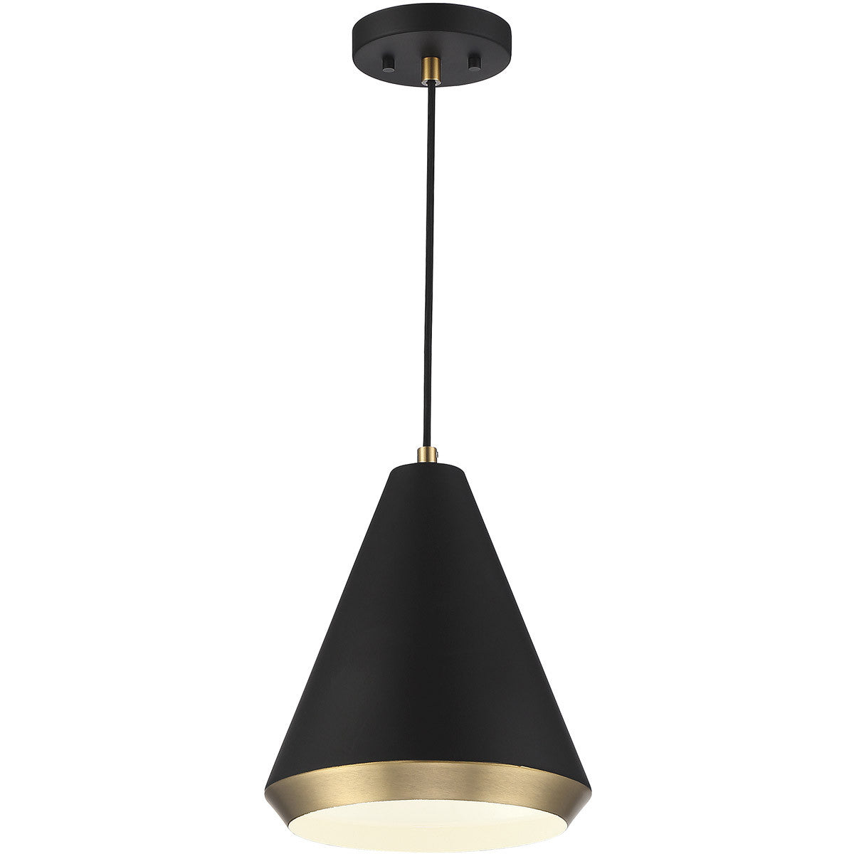 Meridian 1-Light Pendant in Matte Black with Natural Brass M70122MBKNB