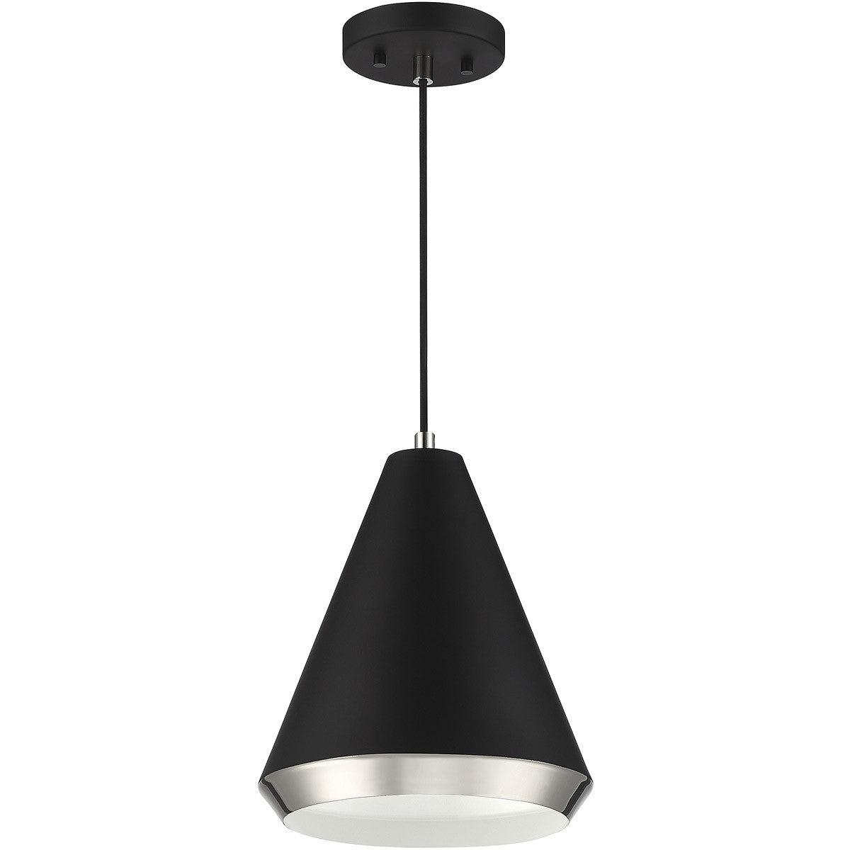 Meridian Lite Trends 1-Light Pendant in Matte Black with Polished Nickel M70122MBKPN