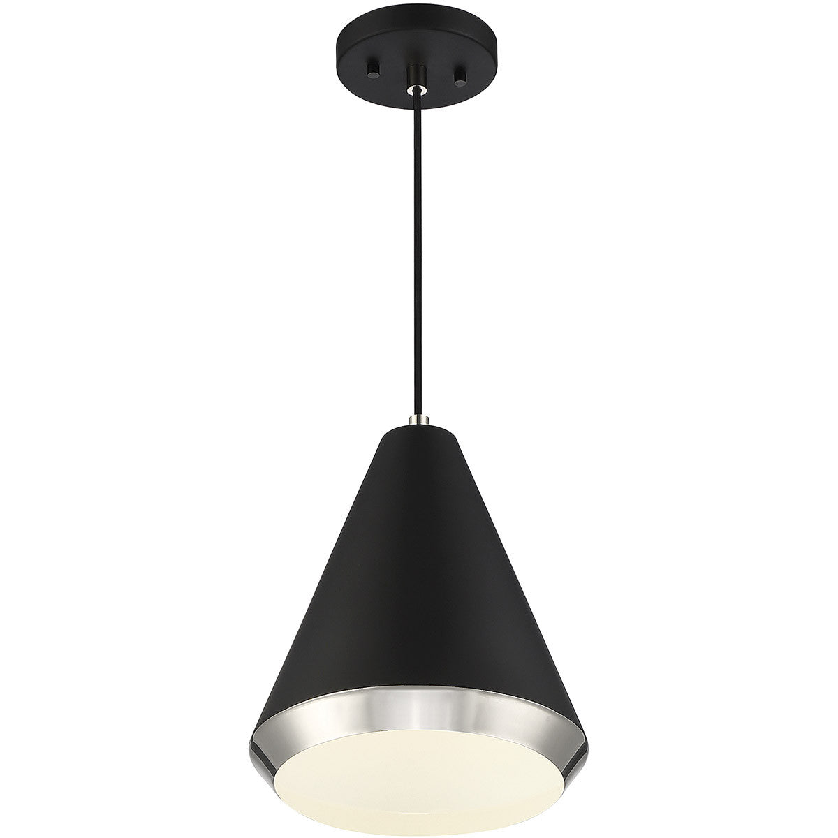 Meridian Lite Trends 1-Light Pendant in Matte Black with Polished Nickel M70122MBKPN