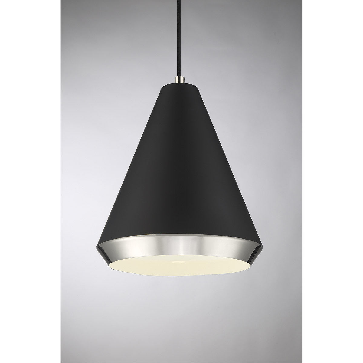 Meridian Lite Trends 1-Light Pendant in Matte Black with Polished Nickel M70122MBKPN