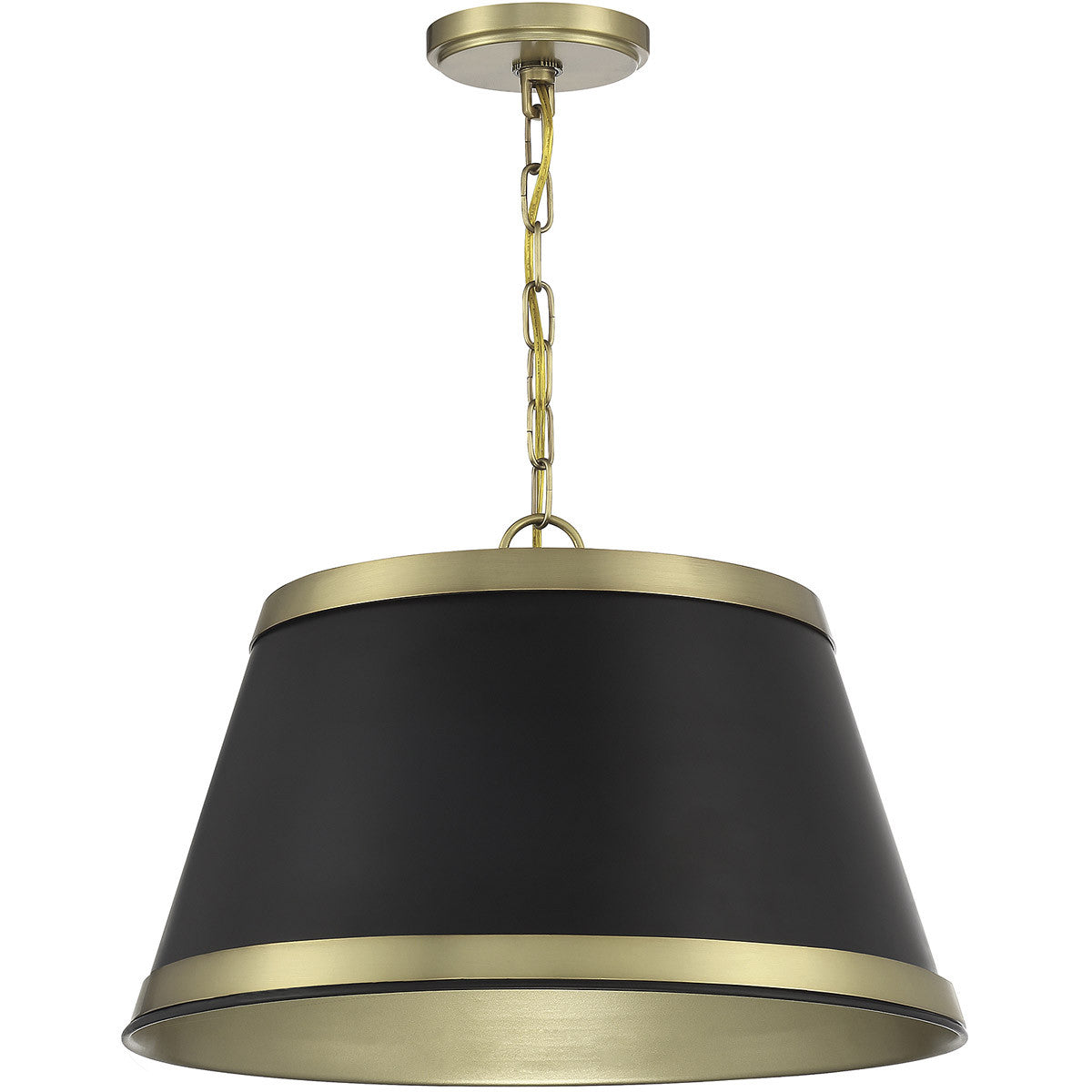 Meridian Lite Trends 3-Light Pendant in Matte Black with Natural Brass M7013MBKNB