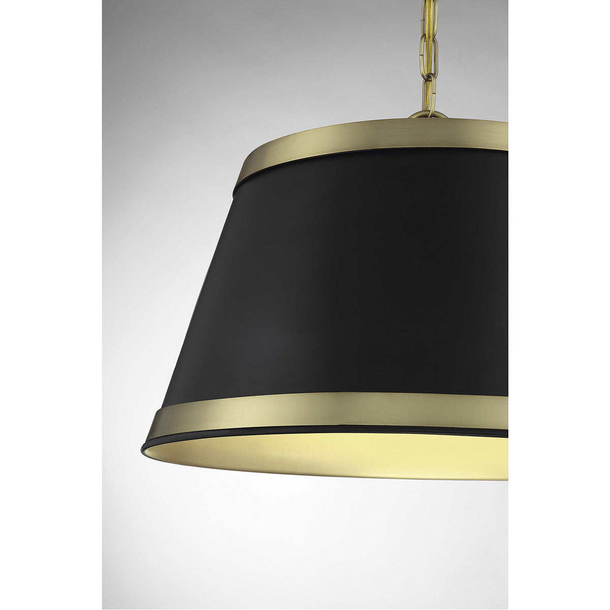 Meridian Lite Trends 3-Light Pendant in Matte Black with Natural Brass M7013MBKNB