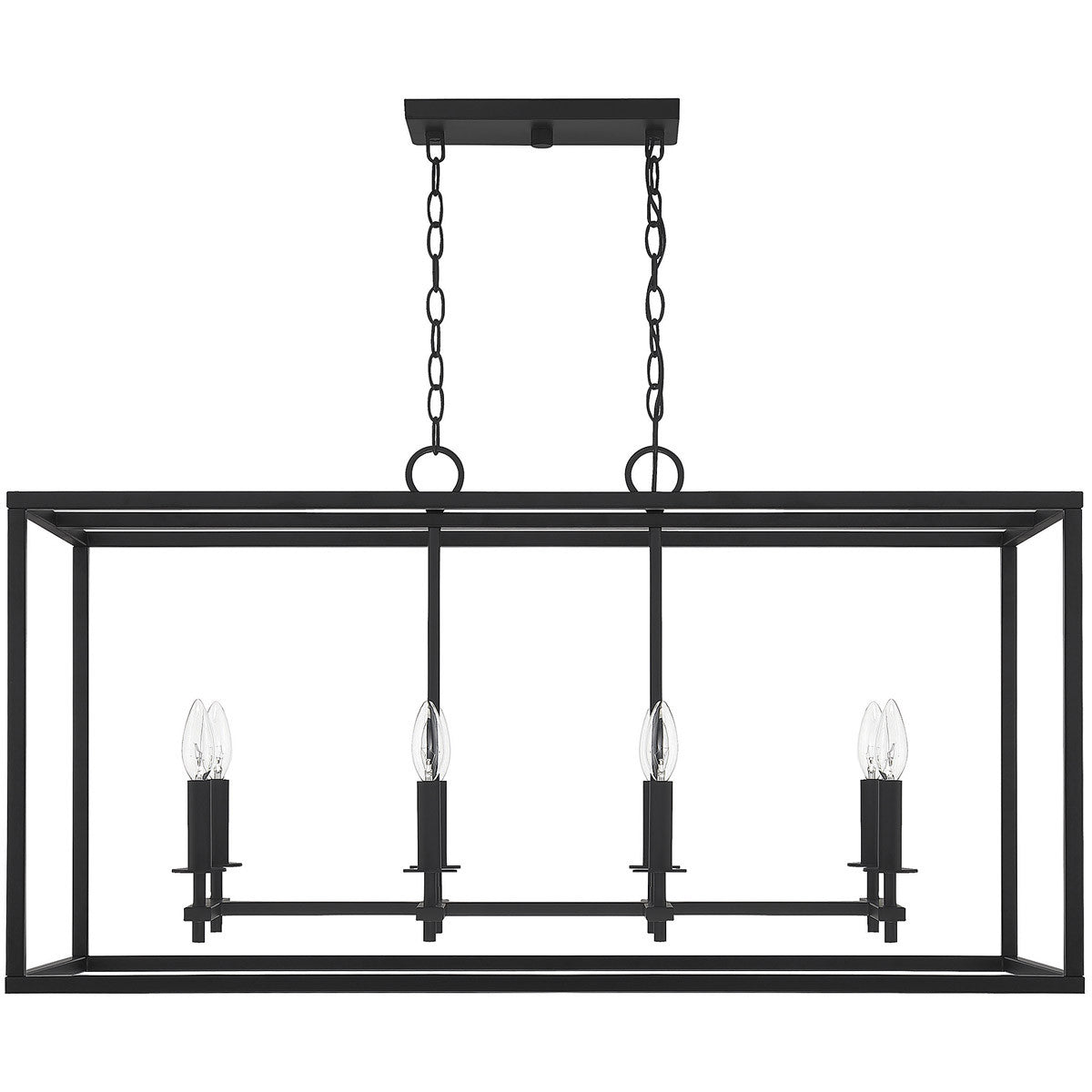 Meridian Lite Trends 8-Light Outdoor Linear Chandelier in Matte Black M7020MBK