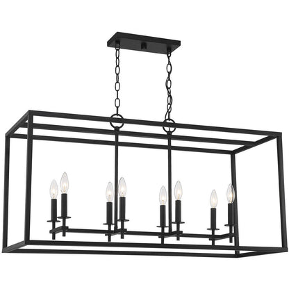 Meridian Lite Trends 8-Light Outdoor Linear Chandelier in Matte Black M7020MBK