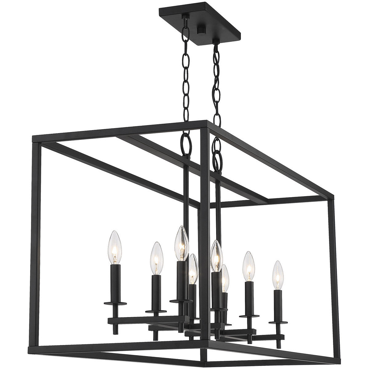 Meridian Lite Trends 8-Light Outdoor Linear Chandelier in Matte Black M7020MBK