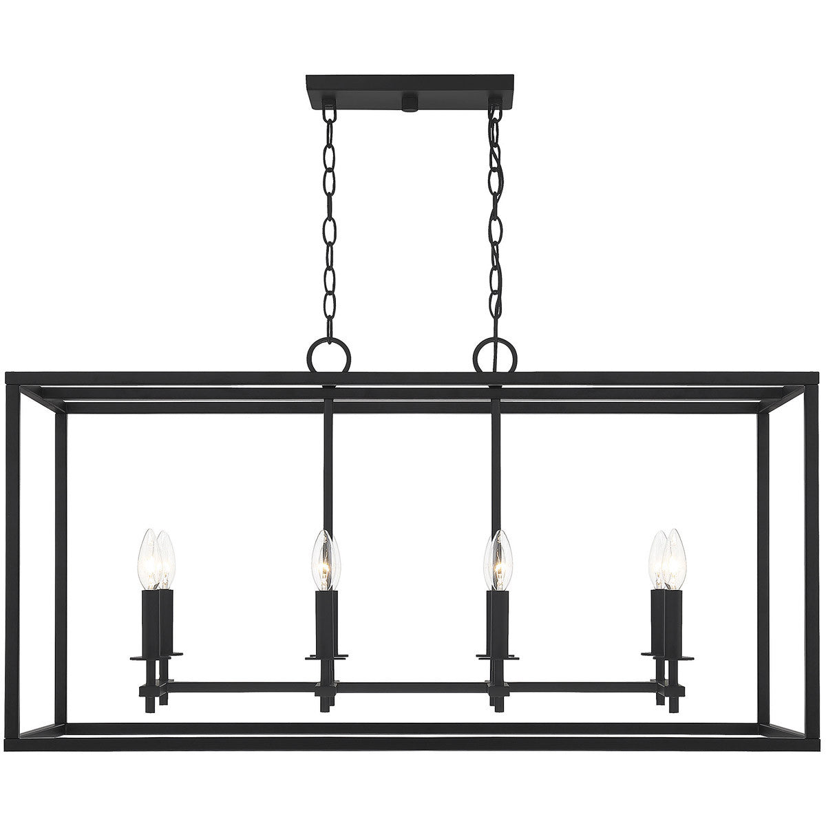 Meridian 8-Light Outdoor Linear Chandelier in Matte Black M7020MBK