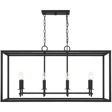 Meridian Lite Trends 8-Light Outdoor Linear Chandelier in Matte Black M7020MBK