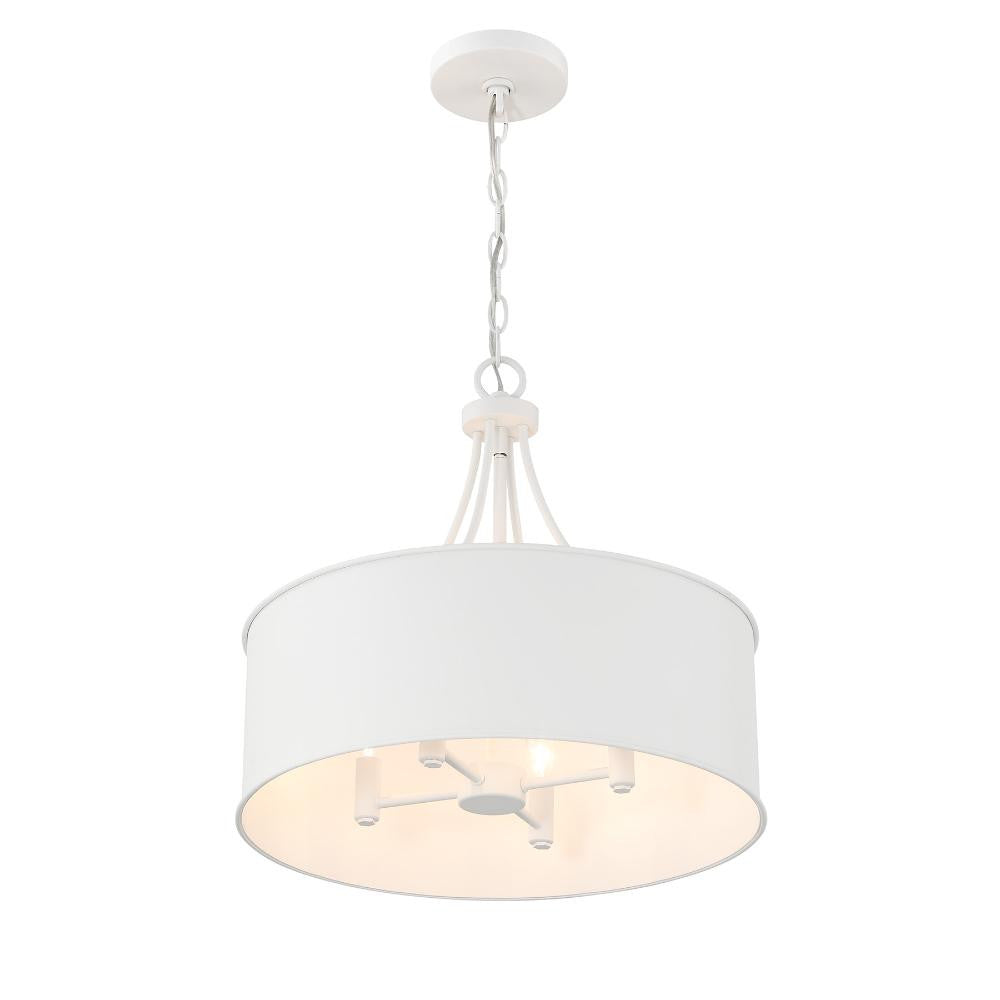 Meridian Lite Trends 4-Light Pendant in Bisque White M7040BQW