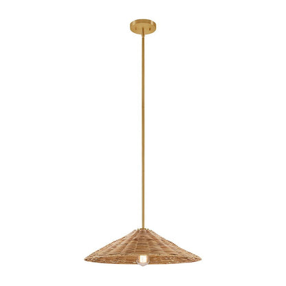 Meridian Lite Trends 1-Light Pendant in Natural Brass M7041NB