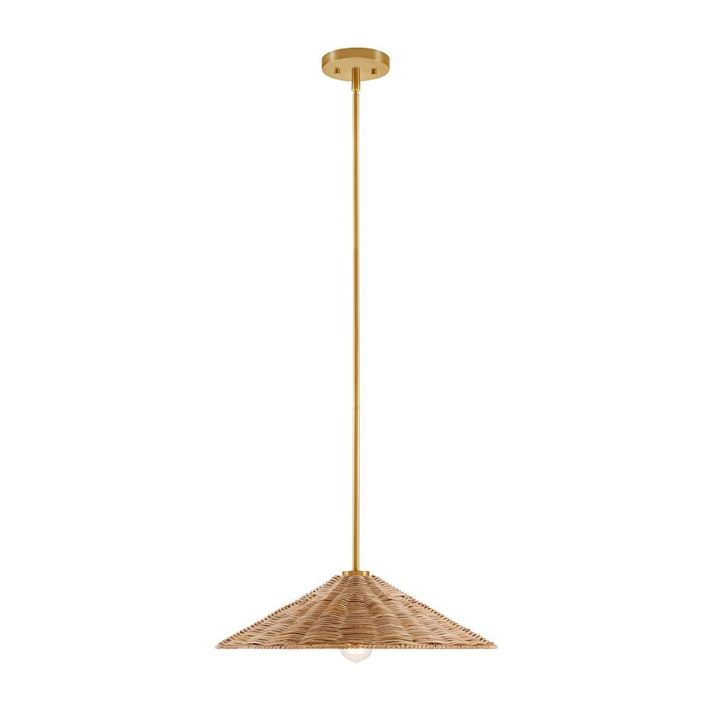 Meridian Lite Trends 1-Light Pendant in Natural Brass M7041NB