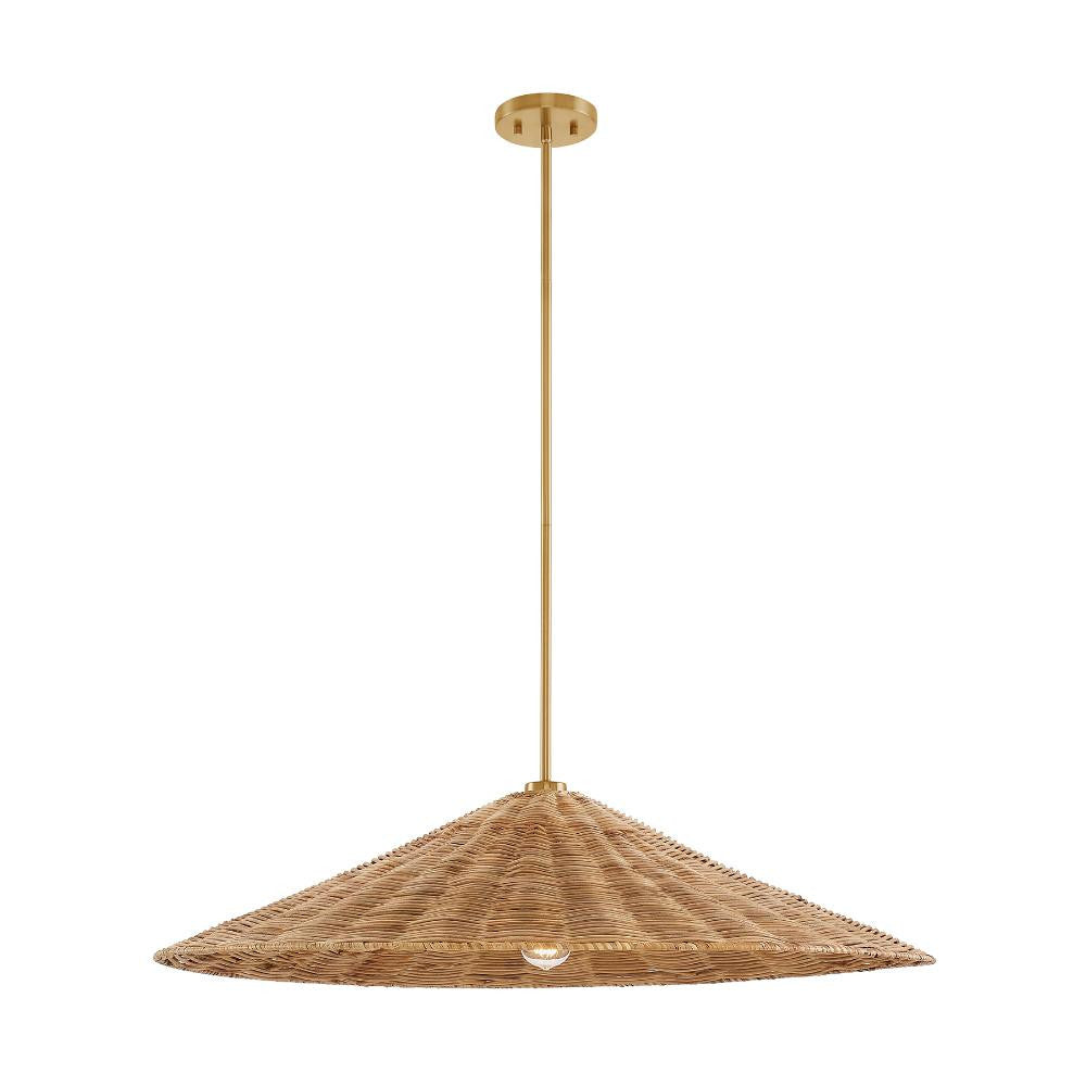 Meridian Lite Trends 1-Light Pendant in Natural Brass M7042NB