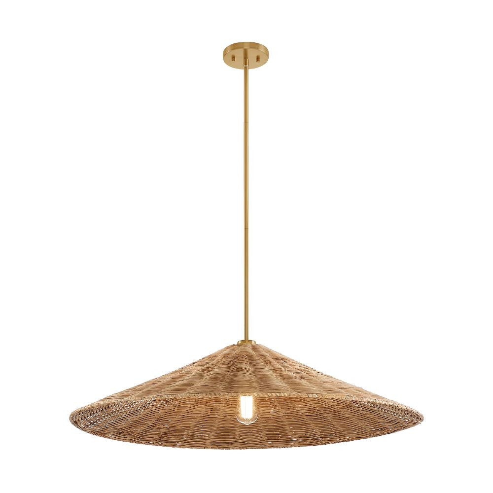 Meridian Lite Trends 1-Light Pendant in Natural Brass M7042NB