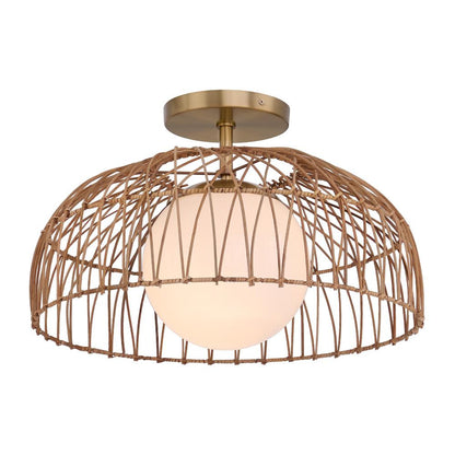 Meridian Lite Trends 1-Light Convertible Pendant or Semi-Flush in Natural Brass M7043NB