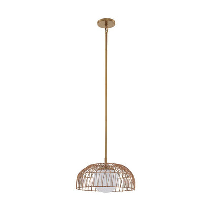 Meridian Lite Trends 1-Light Convertible Pendant or Semi-Flush in Natural Brass M7043NB