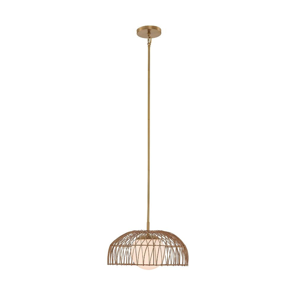 Meridian Lite Trends 1-Light Convertible Pendant or Semi-Flush in Natural Brass M7043NB